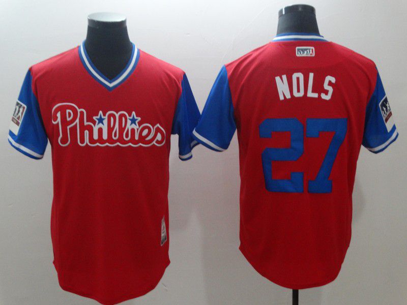 Men Philadelphia Philles #27 Nols Red New Rush Limited MLB Jerseys->->MLB Jersey